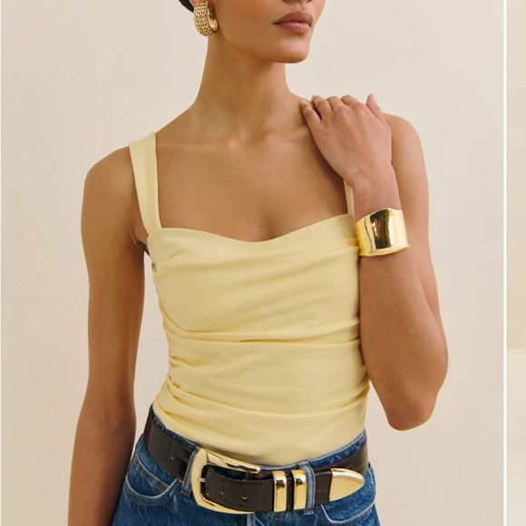 Reformation Tops - Reformation Trish Knit Top Yellow - Size S